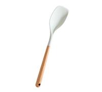 Krmoau Spoon Spatula, Flexible Silicone Kitchen Utensil, Spatula with Wooden Handle and Heat Resistance, for the Kitchen for Baking, Stirring and Roasting, Meat Soup