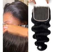 KRN 5x5 Inch Skin-like Real HD Lace Closure Wavy 0.10mm Ultra Thin Invisible HD Lace Closure 12x12cm with Tiny Knot Pre Plucked Hairline Brazilian