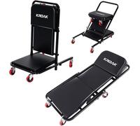 KROAK Creeper, 40 Inches 4 in 1 Z Creeper Seat 2025 Upgraded 450 lbs Capacity Garage Chair Adjustable Rolling Folding Car Creeper with 6 pcs 3" Wheels,Lay Down or Sit for Garage, Shop, Auto Repair