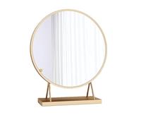 KRODEAIR Vanity Mirror ，Free Standing Dressing Table Mirror Bedroom Makeup or Shaving Mirrors with Base Round Table Top Mirror,50CM,Gold