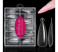 krofaue Poly Extension Gel - 120pcs Dual Nail Forms with 12 Sizes Stiletto False Molds Lady Almond Style Full Cover Builder for Nails Acrylic Forms fit DIY at Home