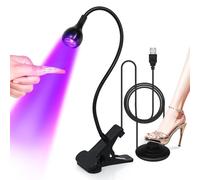krofaue UV LED Nail Lamp - Quick Dryer Curing Light Foot Control Gooseneck UV Nail Dryers with Gooseneck and Clamp Manicure Salon DIY at Home Beauty Black
