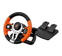 KROM K-DRIVER- Multi-Platform Steering Wheel and Pedal Set, Gear Lever and Cams on Steering Wheel, Vibration Effect, Compatible with PC, PS3, PS4 and XBOX