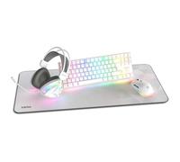 KROM Klass - 4 in 1 Gaming Pack: TKL Mechanical Keyboard RGB, Spanish Layout, Optical Mouse 7200 DPI, Headphones with 50mm Drivers, XXL Mouse Pad, Complete Set for PC and Laptop Gamers, White