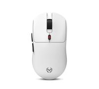 KROM KLEVER White - Ultralight Wireless Gaming Mouse, 55 g, Pixart PMW 3325 Precision Optical Sensor, 6 Buttons, 6 DPI Levels up to 10000, Wireless Receiver 2.4 GHz Included, USB, White.