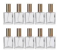 Kronabelle 10 Pcs Mini Perfume Bottles 15 Ml, Refillable Spray Atomizer with Golden Nozzle, Glass Dispenser, Travel-Friendly, 2.3X1.4X3.1 in
