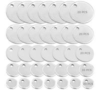 Kronabelle 100 Pack Stainless Steel Pet Id Tag Pendants, Metal Dog Tags Blank Round Discs, DIY Craft Supplies, Stamping Blanks for Dogs and Cats, Multiple Sizes, Pet Identification