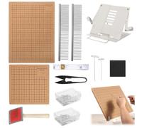 Kronabelle 108 Pieces Macrame Braiding Board Set, Dual Sided Grids, Includes Adjustable Metal Stand, 100 Pins, 11 X 15 In & 7 X 7 In Boards, For Bracelets, Coasters, Wall Decor