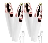 Kronabelle 2-In-1 Eyebrow And Facial Hair Removal Device, Women'S Mini Bikini, Lipstick Design, Gentle Stainless Steel, Precise Shaper With Led Light, Usb Rechargeable, Dazzling Colors