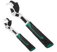Kronabelle 2 pcs Adjustable Wrench Set, Self-Adjusting Quick Wrench, 6 in / 15.2 cm and 10.4 in / 26.5 cm Multi-Function Pliers, High Carbon Steel, Max Jaw 0.5 in / 12 mm and 1 in / 25 mm