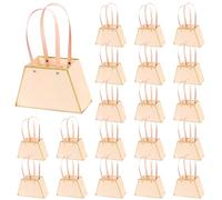 Kronabelle 24 Pcs Trapezoid Floral Gift Bags With Gold Borders, Bouquet Carriers With Handles For Weddings, Parties, And Floral Events