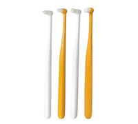 Kronabelle 4 Pcs Pet Toothbrush Set, White and Orange, Multi-Style, with 10000+ Soft Bristles, 7.1 X 1.6 X 0.8 in Dog Cat Young Dog Dental Brush, Ergonomic Handle for Oral Cleaning, Gum Care