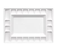 Kronabelle Art Mixing Tray, 13.2 x 9.3 in Rectangle Porcelain Palette, Large Ceramic Watercolor Palette with Huge Mixing Area, Porcelain Artist Paint Palette, 16 Small & 4 Large Grids