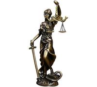 Kronabelle Blind Goddess of Justice Sculpture, Antique Bronze Lady Justice Statue with Scales Sword, Snake Base, Themis Figurine, 8.66 in Resin Legal Decor for Home, Lawyer Office, Professional Gift