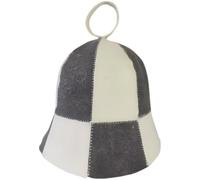 Kronabelle Checkered Wool Sauna Hat, Sauna Cap with Hanging Loop for Men and Women, Sweat-Absorbent, Finnish Design for Heat Insulation and Head Protection