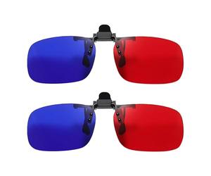 Kronabelle Clip-On Anaglyph, Red-Blue 3D Glasses Pcs 2, Tv Movies for, Frame Black, Lens Blue Red, 6 X 13.2 X 4.1 Cm (2.4 X 5.2 X 1.6 in), Tr Frame