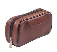 Kronabelle Compact Pu Leather Tobacco Pipe Pouch, Holds 2 Pipes, 7.5 X 2.2 X 3.7 In / 19 X 5.5 X 9.5 Cm In Brown