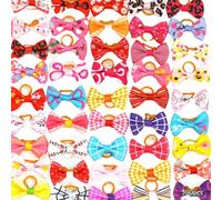 Kronabelle Elastic Bands Pet Hair Bows, Daily Use, 300 Pcs Assorted Hair Ties, Soft & Comfortable, Colorful, Non-Tugging, Great for Rabbits, Cats, Dogs