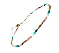 Kronabelle Freshwater Pearl Beaded Necklace With Multicolor Natural Stones, Unique Handmade Crystal Jewelry