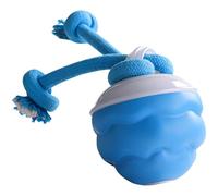 Kronabelle Interactive Dog Toy Ball, Rechargeable Automatic Rolling Dog Toy with Rustling Sound, Smart Obstacle Avoidance, TPR Shell and Knot Design, Molar Toy for Pets, USB-C Charging Port, Blue