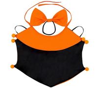 Kronabelle Vampire Pet Cape for Halloween, Orange and Black Dog/Cat Costume, Adjustable Size, Soft Polyester Material