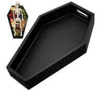 Kronabelle Wooden Halloween Coffin Serving Tray, Black Snack Board