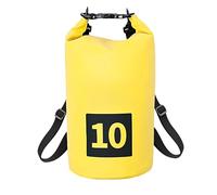 Kronabelle Yellow Waterproof Dry Bag, 338 fl oz / 10 L, PVC Roll Top Design for Reliable Seal, Keep Gear Dry in Rafting, Swimming, Beach, Adjustable Straps for Single or Double Shoulder Carry