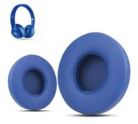 Krone Kalpasmos Earpad Replacement for Beats Solo 2 & 3 Wireless/Wired Headphone, Ear Cushion Premium Protein Leather Memory Foam with Kits, Superb Comfortable Easy to Install - Blue
