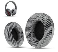 Krone Kalpasmos Replacement Ear Cushions for Beats Studio 3 Wireless, also fit Beats Studio 2 & 3 Wired/Wireless, Models B0501/B0500, crafted from Protein Leather & Memory Foam, Grey Patterned Design.