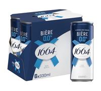 Kronenbourg 1664 Biere 0% Lager Beer 330ml Can (Pack of 6)