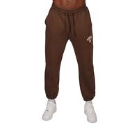 Kronk Boxing Gloves Appliqué Joggers - Loose Fit Training Jogger Pants - Heavyweight Fleece Bottoms - Detroit Boxing Heritage Streetwear - Dark Brown