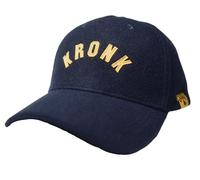 Kronk Collegiate Felt Baseball Cap - Navy with Yellow Felt Embroidery - Adjustable Classic College Sports Hat - Vintage Style Wool Blend Cap for Men & Women - Retro Boxing Gear