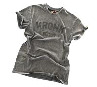 Kronk Detroit Stars Vintage T-Shirt - Loose Fit, Heavyweight Cotton, Charcoal Grey with Black Print, Classic Retro Boxing Gym Tee for Training & Casual Wear