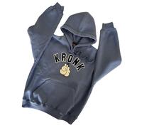 Kronk Gloves Applique Hoodie - Steel Blue - Loose Fit Pullover with Premium Embroidered Design, Comfortable Men’s Gym Hoodie, Casual Streetwear for Boxing & Fitness Enthusiasts