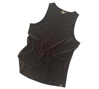 Kronk One Colour Gloves Cotton Vest - 100% Cotton Men’s Tank Top - Black on Black - Embroidered Logo - Slim Athletic Fit Gym & Training Vest