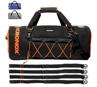 Kronox Waterproof Duffel Bag for Men & Women - Large Motorcycle Duffle Bag - Heavy Duty & Reflective - Large Dry Bag for Boating, Ideal for Boat Gear, Black, 40 Liters, Motorcycle Offroad