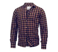 Kronstadt Men's Johan Checked 100% Cotton Shirt - Breathable Regular Fit with Button-Down Collar, Soft Casual & Office Shirt for All Seasons