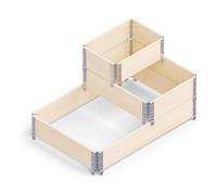 Kronus Planter 1410 Upyard Stepped Bed 3 Compartments Natural