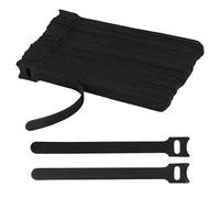 Kronwahl 100 Pieces Reusable Cable Ties, Black, self-Adhesive and Extra Strong for Optimal Cable Management, Adjustable and re-sealable Straps