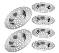 Kronwahl 6 Pack Stainless Steel Drain Strainer, 7 x 0.7cm, Sink Drain Cover Kitchen & Bathroom, Hair Catcher Shower, Baththub, Practical Plug Hole Filter