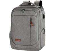 KROSER Laptop Backpack Large 17.3 Inch School Travel Computer Backpack for Laptop with USB Charging Port Water-Resistant Casual Daypack for Business College Work Bag Men Women, Grey
