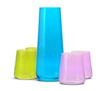 Krosno Avant-Garde Deco Drinking Set 5-Piece Carafe 1 L + 4 Glasses 380 ml Multi-Coloured