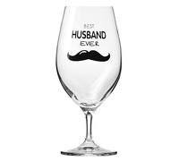 Krosno Beer Glass 400 ml, 1 Piece with Inscription - Gift for the Husband - Glass with Dedication for Him - Lead-Free Crystal Glass, Decorative