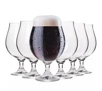 Krosno Beer Glasses, Set of 6, 620 ml, Elite Collection | For stout porter and dark beer, Wide bowl, Lead-free crystal, Stable stem