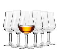 KROSNO Bourbon Whiskey Brandy Cognac Tasting Glasses | Set of 6 | 100 ML | Epicure Collection | Large Water Cocktail Set | Home, Restaurants & Kitchen | Dishwasher Safe Snifter Whiskey Glass