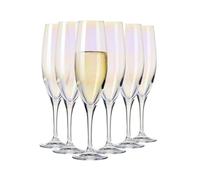 Krosno Champagne Glasses Set of 6, 220 ml, Iridescent, Rainbow Collection
