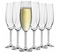 Krosno - Champagne & Prosecco Glasses 210 ml - Set of 6 - Venezia Collection - Lead-Free Crystal - Classic Elegance and Refined Style