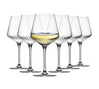 Krosno Chardonnay Wine Glasses Set of 6 - 460ml / Total Capacity 560ml - LUMI Crystal Glass for White and Light Red Wines - Elegant - Dishwasher Safe