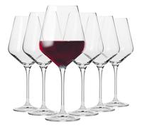 Krosno Classic Red Wine Glasses Set of 6 pieces, 16.6 oz, Avant-Garde Collection, Crystal Glass Thin Rim Long Stem Unique Elegant Premium, Dishwasher Safe, Made in Europe