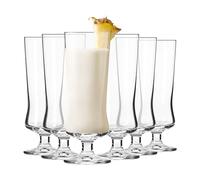 Krosno Cocktail & Long Drink Glasses, Set of 6, 300 ml, Avant-Garde Collection - Pina Colada, Milkshake, Beer, Ice Cream, Cocktail Glass - Dishwasher Safe | Lead-Free Crystal Glass